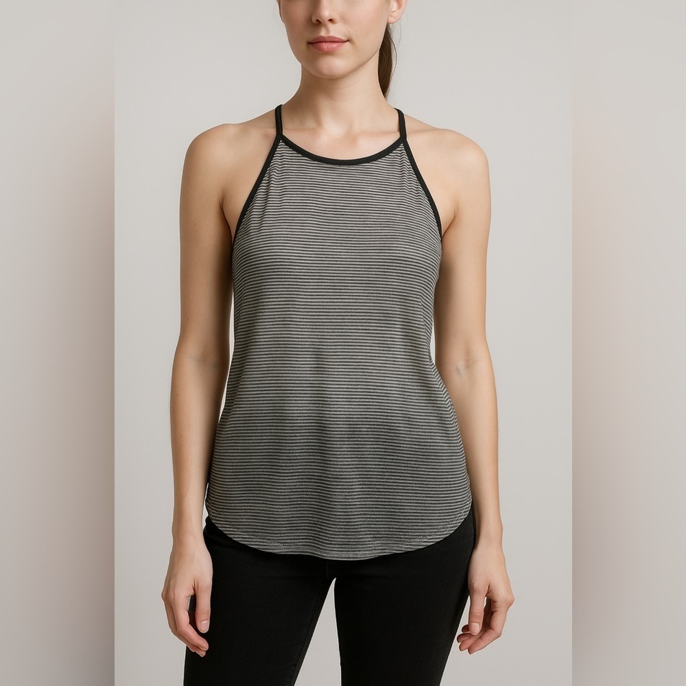 LOFT Striped Sheer Rayon Halter Tank Top Women’s Smallnautical Preppy